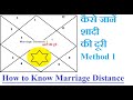 Distance Marriage| शादी की दूरी | Find  spouse's In-laws distance D1 and D9 charts| Method 1