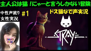 【Stray】#1 迷子猫が見知らぬ町で大冒険ADV【猫好き訛り女性実況】初見プレイ！ドス萌声でネコになりきる【ストレイ】PS4・PS5・PC