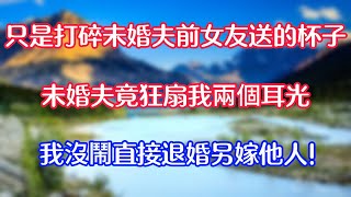 只是打碎未婚夫前女友送的杯子，未婚夫竟狂扇我兩個耳光，我沒鬧直接退婚另嫁他人! #情感故事  #為人處世  #老年生活 #心聲新語 #深夜读书 #養老 #幸福人生 #晚年幸福 #生活经验 #爽文