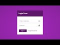 Login Form using HTML & CSS | Password Show and Hide Toggle Button Javascript