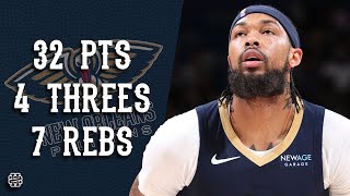 Brandon Ingram 32 pts 4 threes 7 rebs vs Hawks 24/25 season