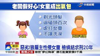 惡劣!狼雇主性侵女童 檢偵結求刑20年│中視新聞 20171102