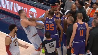 Kevin Durant pushes Nikola Jokic away from Suns huddle and gets tech in Game 5
