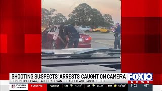 Caught on camera: Video shows 2 suspects being arrested in Mobile shooting