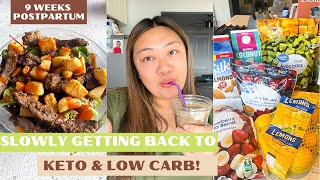 LOSING THE BABY WEIGHT! | KETO \u0026 LOW CARB CHOICES 9 WEEKS POSTPARTUM + INTERMITTENT FASTING