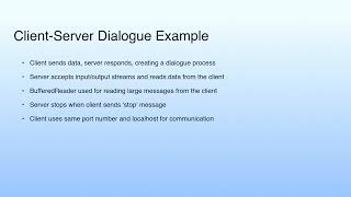 Client-Server Dialogue Example | Lecture 48: Networking with Java