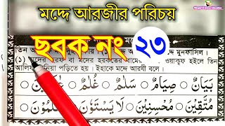 কুরআনের তাজভীদ। মদ্দে আরজীর পরিচয়। ছবক নং (২৩)