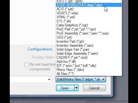 HOW TO OPEN STEP FILE IN SOLIDWORKS - YouTube