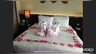 Honeymoon Bed Decoration 3 จัดตกแต่งเตียงฮันนีมูนห้องพักโรงแรม