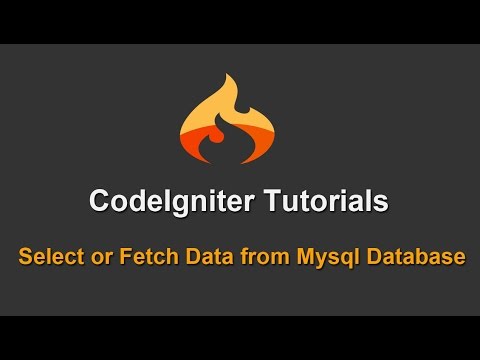 7 - Codeigniter Tutorials - Select or Fetch Data from Mysql Database 7 - Codeigniter Tutorials - Select or Fetch Data from Mysql Database