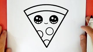 HOW TO DRAW A CUTE PIZZA SLICE