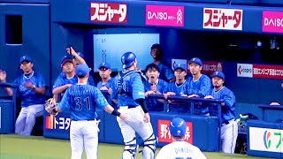 山本祐大のナイス守備に佐野恵太が吼える！ 横浜DeNAベイスターズ 2024/8/7