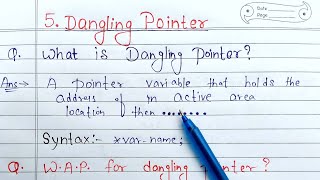 dangling pointer in c with example | What is Dangling Pointer? | Learn Coding