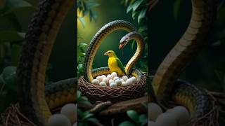 A mother bird fights a snake to save her eggs #shorts #birds #wildlife #animals #snake #protect #egg