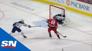 Martin Necas Dances Around Connor Hellebuyck For Opening Goal