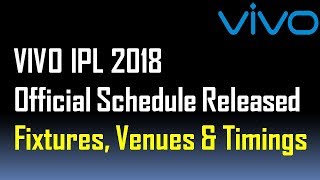 VIVO IPL 2018 Full Schedule | Final Time Table | Complete Fixtures | IPL11