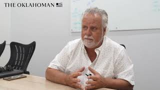 Developer Chet Hitt and Jim Cowan discuss plans for the Chickasha industrial park