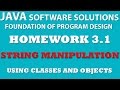 3-1 Java String Manipulation - Using Classes and Objects