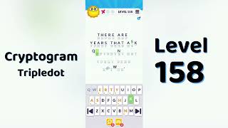 Cryptogram Tripledo Level 158 Solutions 🧩 | Logic Puzzle Game | Mini Boss