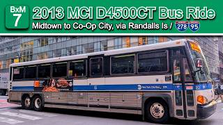 MTA BxM7 Bus Ride via Randalls Island, Bruckner Expwy: 2013 MCI D4500CT 2257, Midtown to Co-Op City