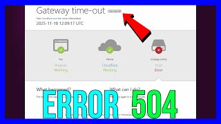 How to FIX Cloudflare Gateway Timeout Error 504 (2026 METHOD)