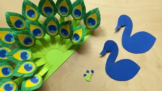 3D Paper peacock | How to make a peacock with paper | DIY Paper peacock craft