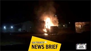 Suspicious truck fire