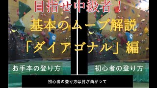 ボルダリング初心者が上達する為の基本ムーブを解説！「ダイアゴナル」のコツは軸をイメージすること！