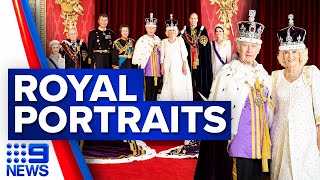 First portraits of King Charles and Queen Camilla released | 9 News Australia