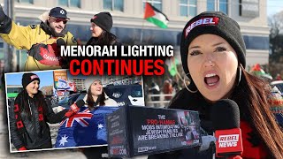 "Devastating": Toronto Menorah Lit Amid Pro-Hamas Protesters After Deadly Australia Attack