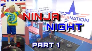 when she Runs 3 Courses at NINJA NIGHT at Ninja Nation / PART 1