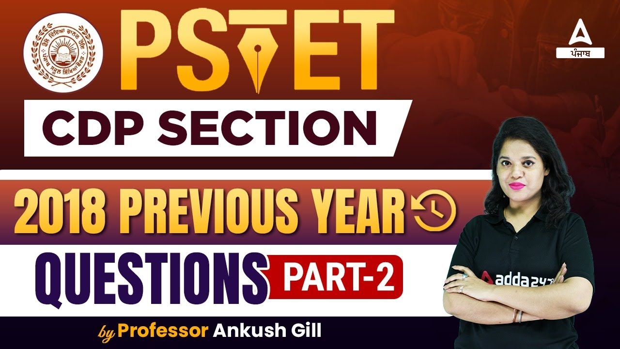 Punjab Pstet 2022 Cdp Classes Previous Year Questions 2018 2