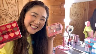 【ASMR】娘のメイク用品借りて、メイクしてみた💄韓国コスメ、付録コスメ、かわいいっていいなぁ😍makeup role play