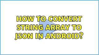How to convert string array to json in android?