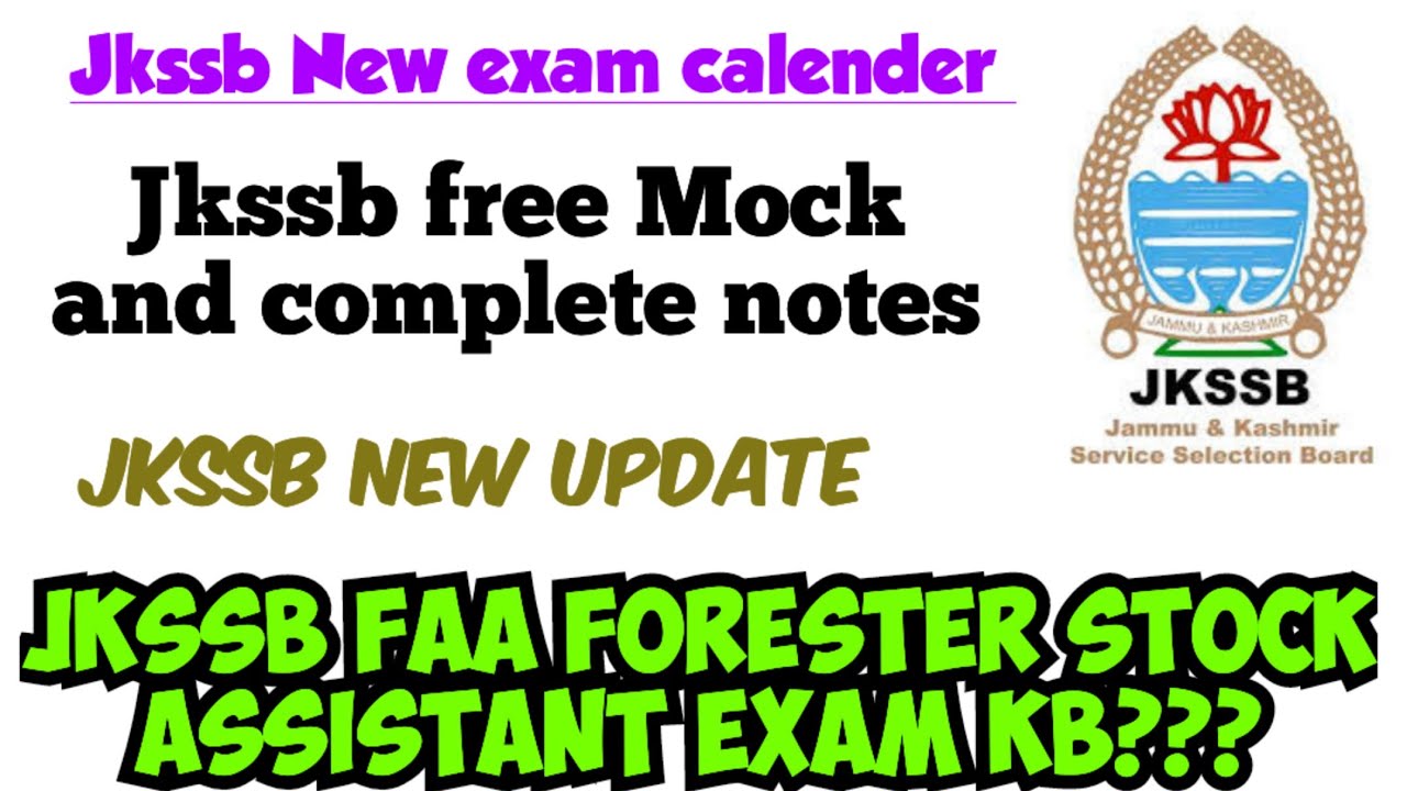 Jkssb New Exam Calender|Jkssb Exam Date|Jkssb Big Offical Notification ...