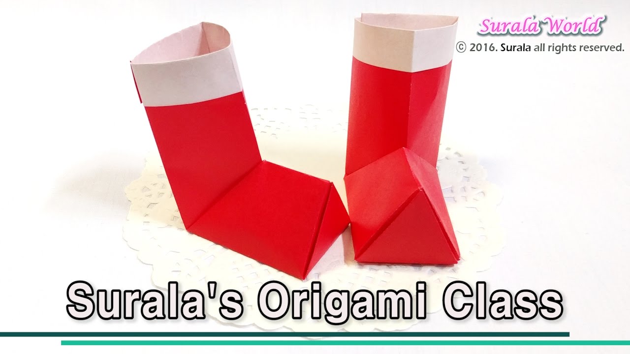 Origami Santa Boots Christmas Stocking Youtube