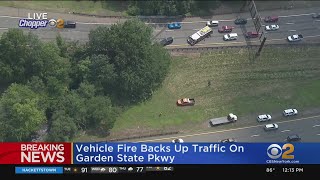 Car Fire Causes Backup On Garden State Parkway