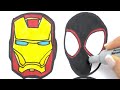 🔴🔴 how to draw to spider man across the spider verse iron man miles morales compilado faces