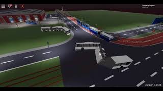 Roblox Urbanmove 4 | Flying \u0026 Spinning Bus Blocks out the way on a tram track \u0026 a road \u0026 another did