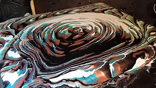 Découvrez « l’acrylic pouring » : aujourd’hui : «split-cup» tournant :) !