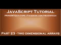 Creating two dimensional array in javascript