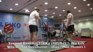 IPF 2016 Masters World Championship M1 93\u0026105 Bench Presses