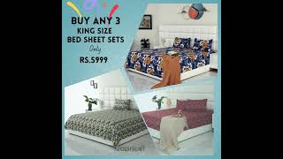 🎁Buy 3 Best Quality King Size Bed Sheets #onlineshopping  #bedsheetonsale #discount #buy3get1free