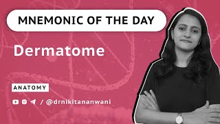 Dermatome - Mnemonic of the day | #nikmonic Dr. Nikita Nanwani mnemonics |Anatomy |NEETPG FMGE USMLE