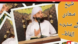 Sheikh Saadi | Muhammad Raza Saqib Mustafai| Golden words