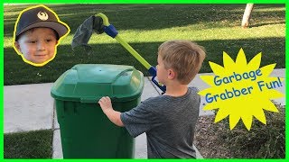 Garbage Trash Can Boy Cleans Up The Neighborhood!