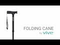 Folding Cane by Vive -  Collapsible Adjustable Walking Cane - Lightweight Portable Mobility Aid