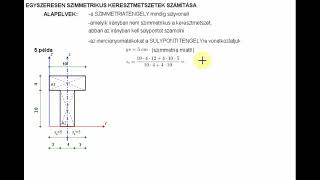 Keresztmetszeti jellemzők 007:EGYSZERESEN szimmetrikus keresztmetszet számítása (5. és 6.példa)