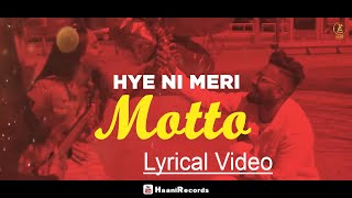 Motto | Bhoora Littran | Lyrical Video | Latest Punjabi Songs 2020 | Haani Records