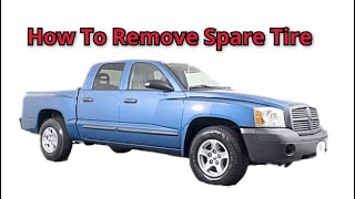 How To Remove A Stuck Spare Tire On A 2006 Dodge Dakota￼ 4.7 4WD Quad Cab #dodge